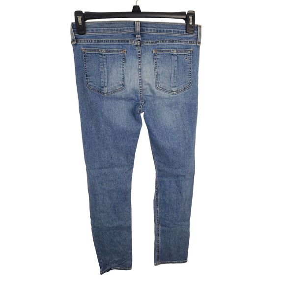 Rag & Bone Capri 29 Womens Mid Rise Medium Wash Distressed Knee Skinny Leg Summe - Picture 4 of 6